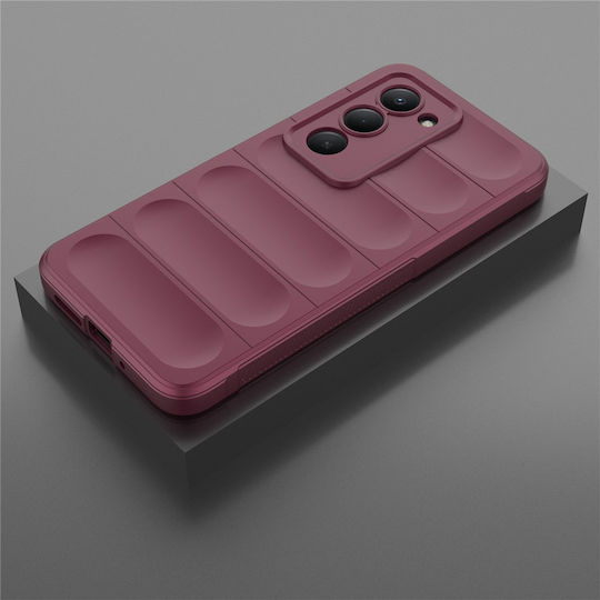 Techsuit Umschlag Rückseite Silikon Burgundisch (Redmi 15)