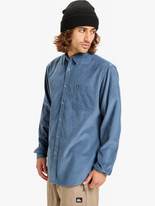 Smoke Trail Long-sleeved Corduroy Shirt China Blue