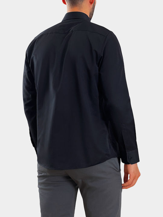 Langärmlig Baumwolle Hemd Blue Navy