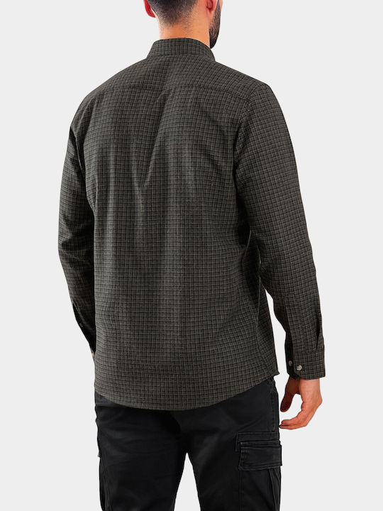 Langärmlig Baumwolle Hemd Khaki