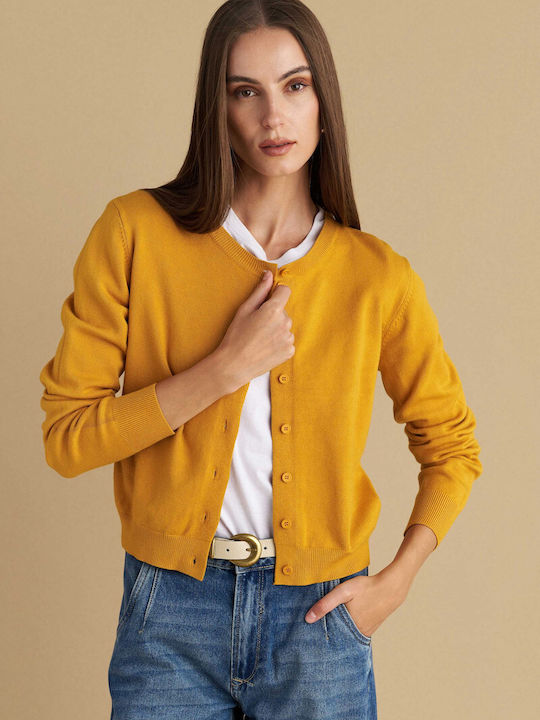 Дамска плетена жилетка Yellow