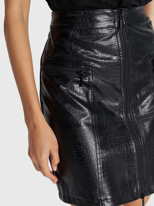 Piele Mini Fustă Black
