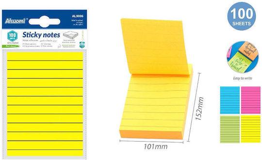 Blocnotes Autocolante Linii 101x152mm 100 Foi De Hârtie 4 Culori 1 Bucată