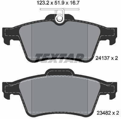 Textar Σετ Τακάκια Πίσω 4τμχ για Chevrolet G Ford C-Max Volvo C30