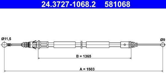 Handbrake Cable Nissan Primastar Bus X83 Ate 24372710682