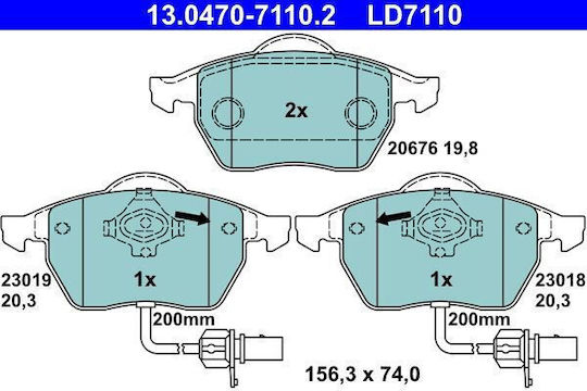 Brake Pads Audi A4 8d2 B5 Ate 13047071102