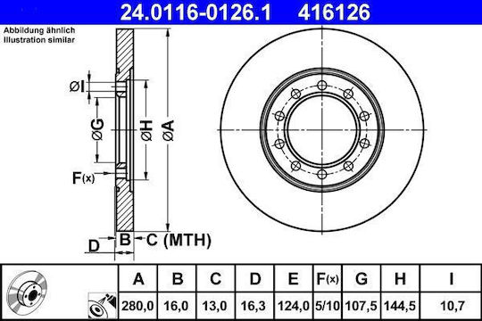 Brake Disc Ford Transit Bus Ate 24011601261