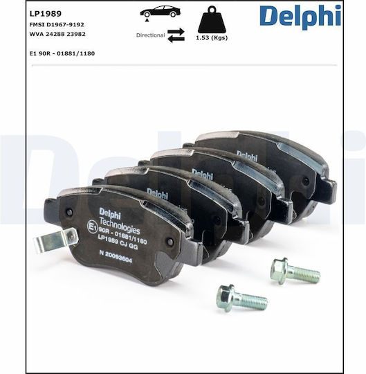 Delphi Brake Pad Front 4pcs for Fiat Doblo Opel Adam