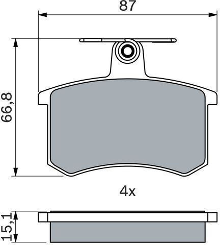 Bosch Σετ Τακάκια Πίσω 2τμχ για Alfa Romeo Alfa 164 Audi 100 / 80 / A6 Lancia Thema