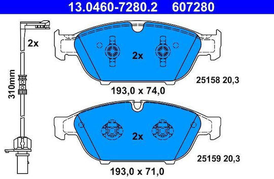 Спирачни накладки Audi A6 4g2 C7 4gc Ate 13046072802