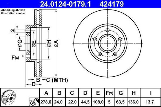 Bremsscheibe Ford Tourneo Connect Ate 24012401791