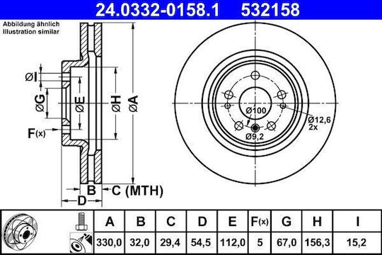 Mercedes-benz M-class W164 Ate 24033201581 Brake Disc