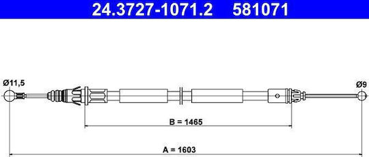 Handbrake Cable Nissan Primastar Bus X83 Ate 24372710712