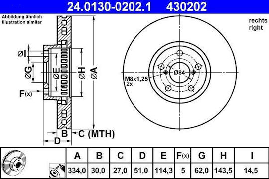 Disc de frână Lexus Gs Grl1 Gwl1 Ate 24013002021