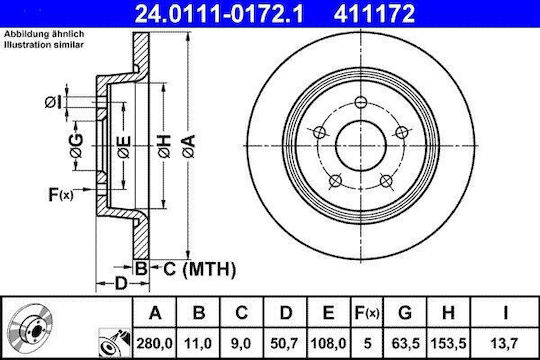 Ford C-max Ii Dxa Cb7 Dxa Ceu Brake Disc Ate 24011101721