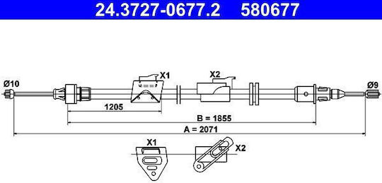 Handbrake Cable Ford Galaxy Wa6 Ate 24372706772