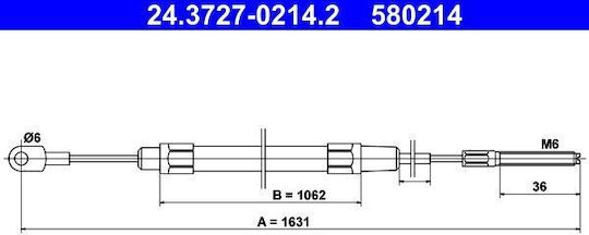 Bmw 3 E36 Ate 24372702142 Hand Brake Cable