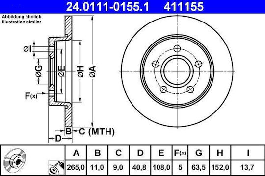 Дискови спирачки Ford C-max Dm2 Ate 24011101551