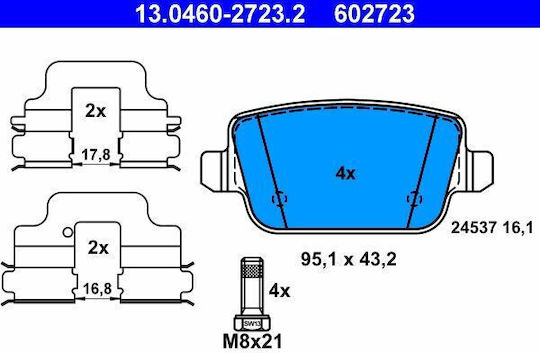 Накладки за спирачки Ford Focus II Da Ate 13046027232