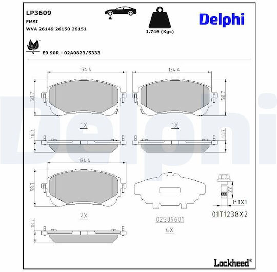 Delphi Σετ Τακάκια για Toyota Lexus