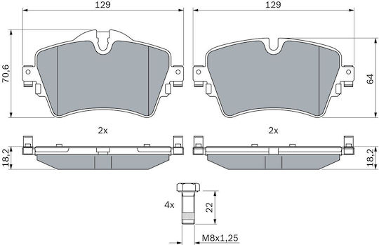 Bosch Brake Pad Front for BMW X1 / X2 Kia Mini Mini Clubman / Countryman Subaru Mini