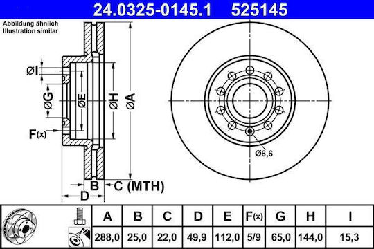 Дискови спирачки Audi A3 8p1 Ate 24032501451