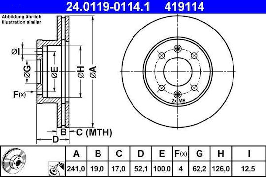 Hyundai Accent II LC ATE 24011901141 Дискови накладки за спирачки