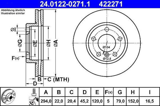 Mini Mini Countryman R60 Brake Disc Ate 24012202711