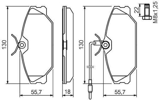 Bosch Σετ Τακάκια Εμπρός για Alfa Romeo Spider Renault Espace / Laguna / Megane / Safrane / Spider / Scenic