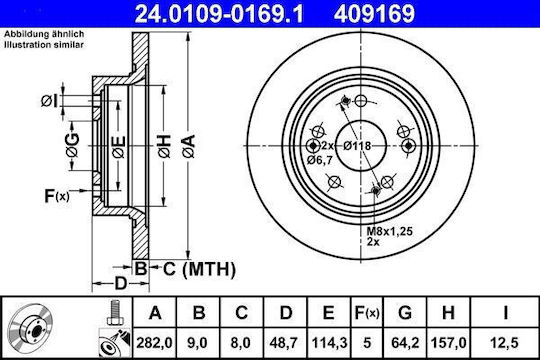 Honda Accord Viii Cu Ate 24010901691 Brake Disc