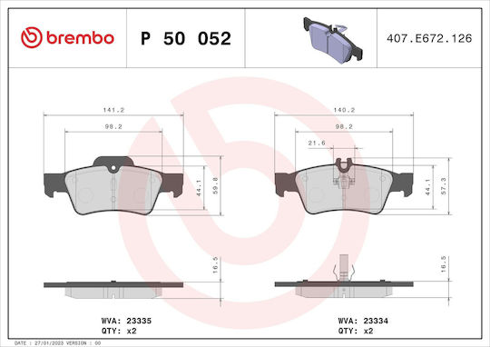 Placute de frana Mercedes-benz Cls C218 Brembo P50052