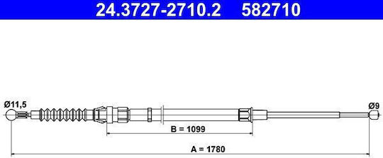 Cablu de frână de mână Seat Toledo IV KG3 Ate 24372727102