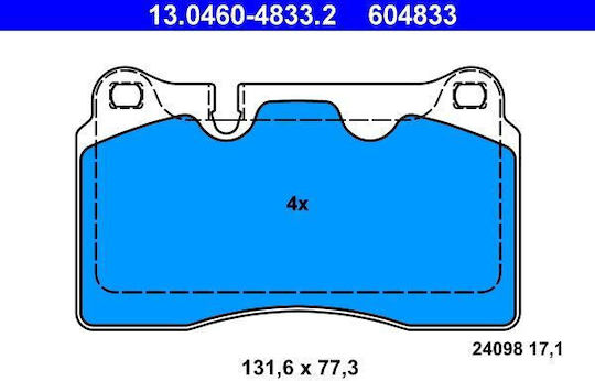 Brake Pads Audi A3 Sportback 8pa Ate 13046048332