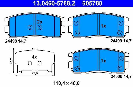 Brake Pads Chevrolet Captiva C100 C140 Ate 13046057882