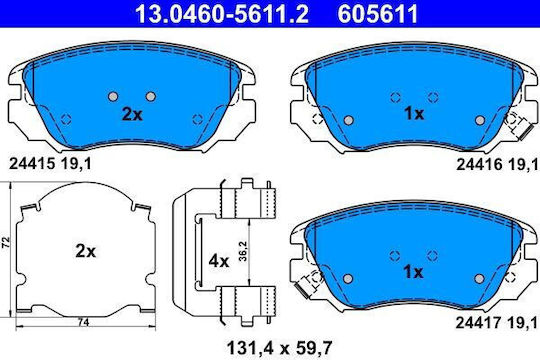 Brake Pads Chevrolet Malibu V300 Ate 13046056112