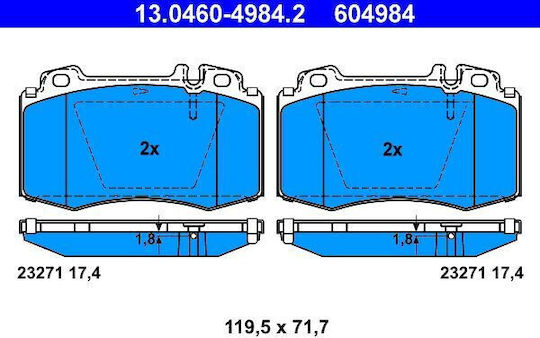 Brake Pads Mercedes-benz M-class W163 Ate 13046049842