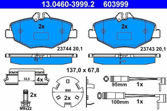 Mercedes-benz E-class W211 Ate Brake Pads 13046039992