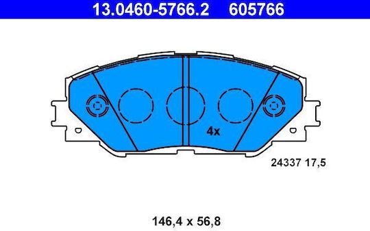 Toyota Auris Nre15 Zze15 Ade15 Zre15 Nde15 Ate 13046057662 Brake Pads