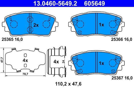 Kia Picanto Ta Ate Brake Pads 13046056492