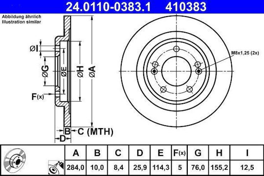 Hyundai I30 Gd Ate 24011003831 Brake Disc