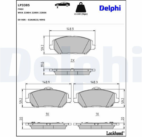 Delphi Σετ Τακάκια