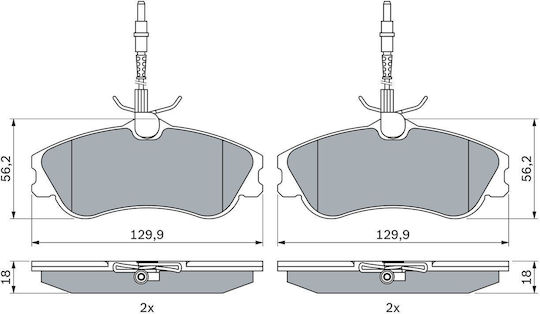 Bosch Plăcuță de frână Față pentru Citroen Xsara Peugeot 306