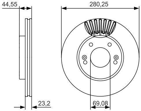 Bosch Brake Disc Front for Hyundai Elantra / i30 / Kona / Veloster Kia Ceed / Cerato