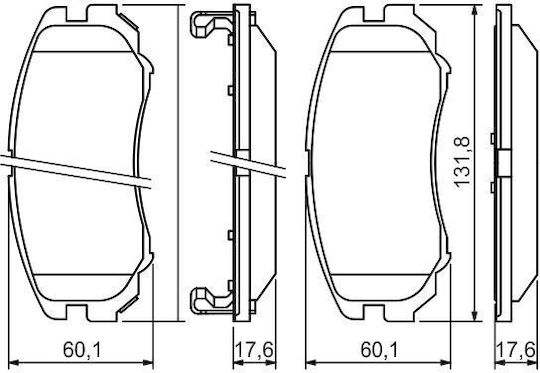 Bosch Σετ Τακάκια Εμπρός για Hyundai Elantra / Sonata / Tucson Kia Magentis / Soul