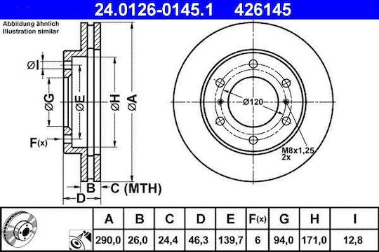 Mitsubishi Pajero Classic V2 W Ate 24012601451 Brake Disc