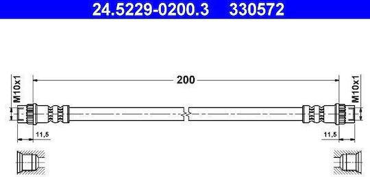 Brake Hose Nissan Primastar Bus X83 Ate 24522902003