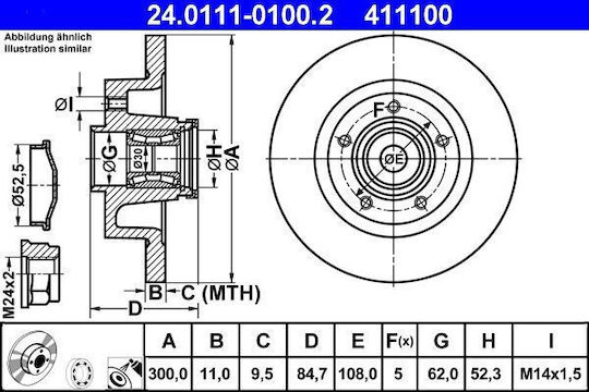 Renault Espace Iv Jk0 1 Ate 24011101002 Brake Disc