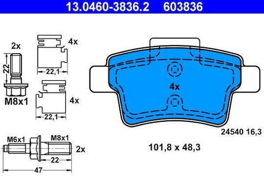 Накладки за спирачки Citroen C4 Grand Picasso I Ua Ate 13046038362