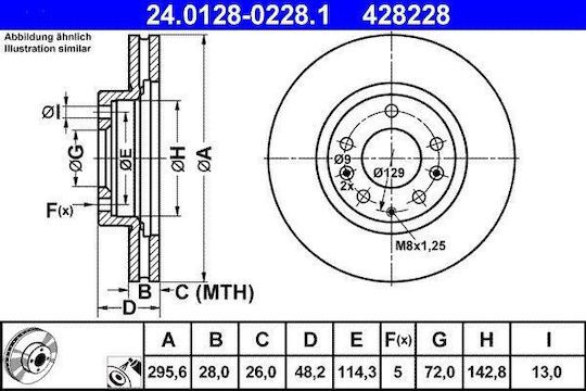 Mazda Cx-7 Er Ate Brake Disc 24012802281