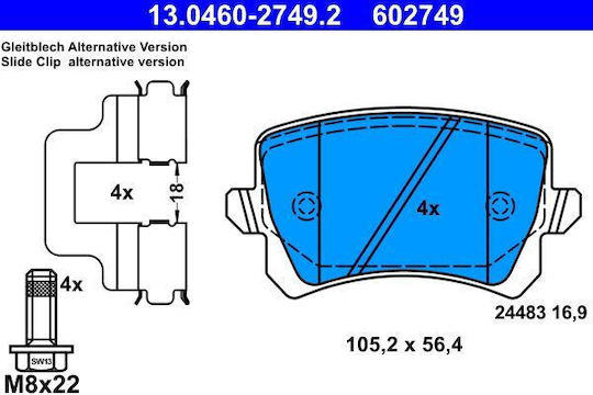 Placute de frână Audi A6 4f2 C6 Ate 13046027492